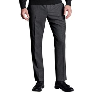 Charles Tyrwhitt Natural Stretch Slim Fit Twill Suit Pants in Charcoal, Size 36W